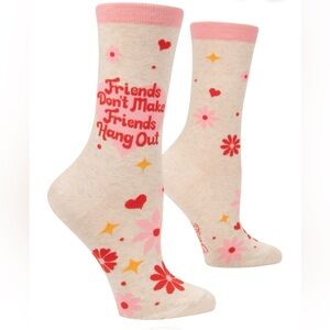 Blue Q Pink and Red Floral Socks
